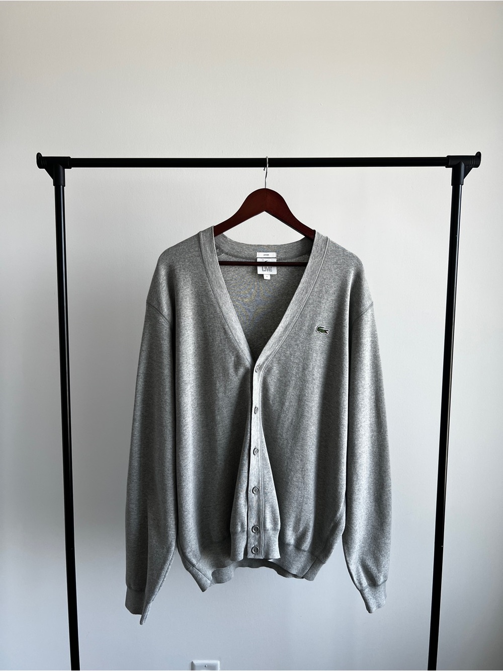 Lacoste Live Cardigan Grey 100% Cotton Knit